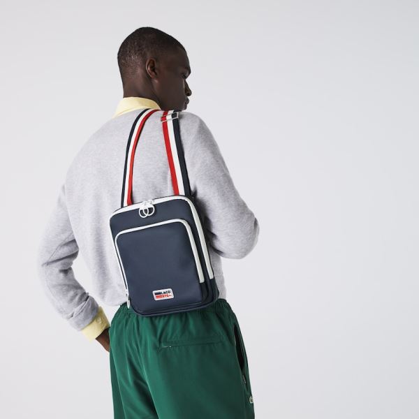 Lacoste Classic Tricolour Shoulder Strap And Badge Crossbody Bag Pánské - Taška Tmavě Blankyt Blanky